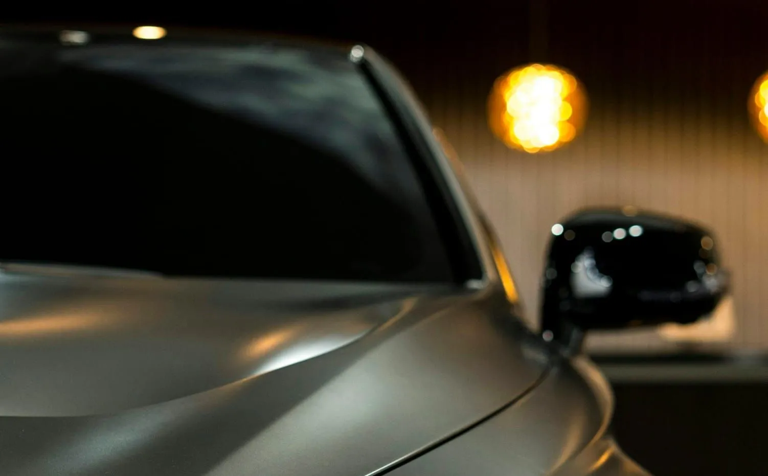 After: Silver car hood and headlight